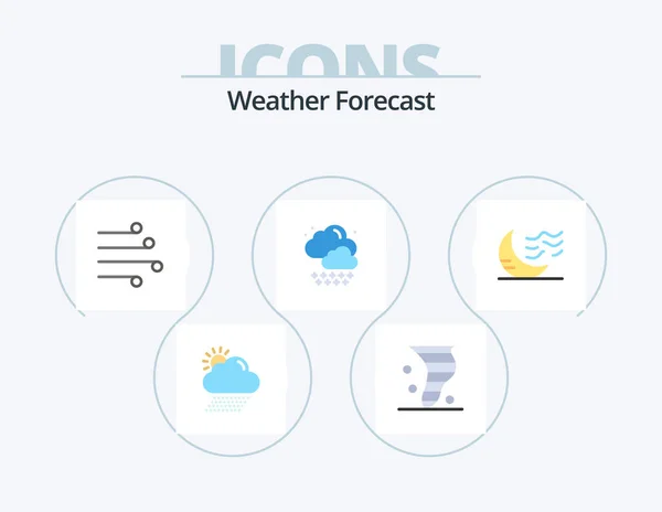 Weather Flat Icon Pack Icon Design Climate Rain Wind Cloud — Stockvector