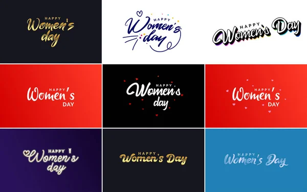 International Women Day Vector Hand Written Typography Background Bold Vibrant — Vector de stock