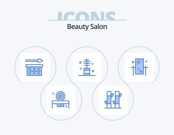 Beauty Salon Blue Icon Pack 5 Icon Design. makeup. cosmetic. yoga. beauty. eye shadow
