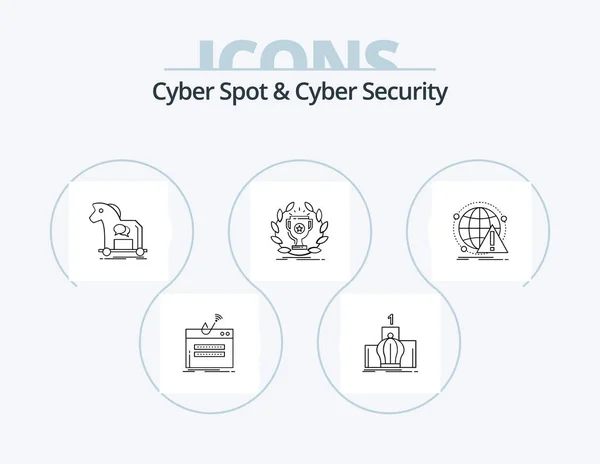Cyber Spot Cyber Security Line Icon Pack Icon Design Internet — Stockvector