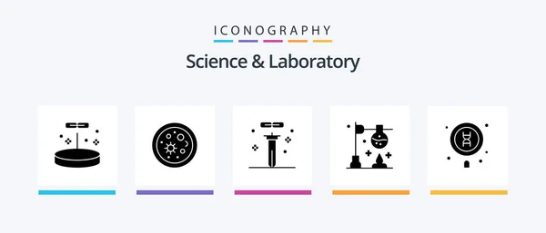 Science Glyph Icon Pack Including Biology Experiment Biology Chemistry Science — Archivo Imágenes Vectoriales