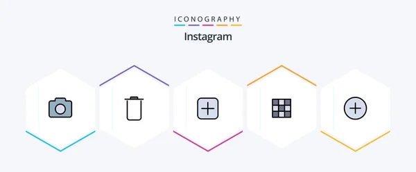 Instagram Filledline Icon Pack Including Add Sets Twitter Instagram — Vettoriale Stock