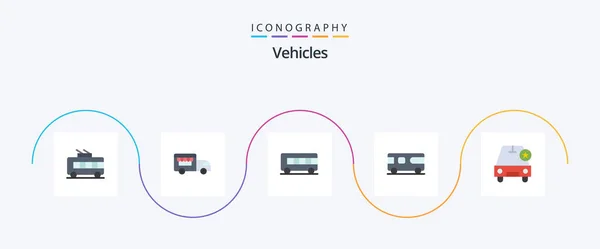 Vehicles Flat Icon Pack Including Vehicles Important Transport Car Van — Wektor stockowy