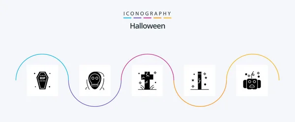 Halloween Glyph Icon Pack Including Halloween Celebration Halloween Graveyard Death — Stock Vector