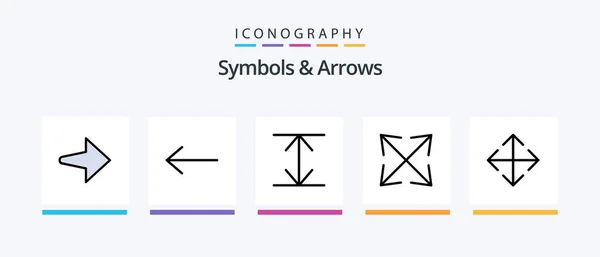 Symbols Arrows Line Filled Icon Pack Including Arrow Collapse Creative — Wektor stockowy
