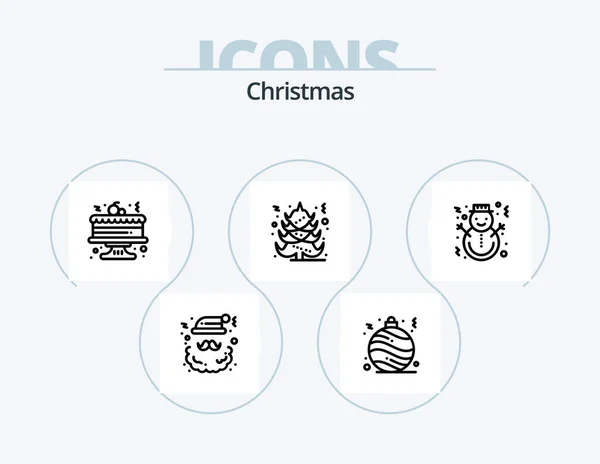 Christmas Line Icon Pack Icon Design Love Gift Scarf Christmas — стоковый вектор