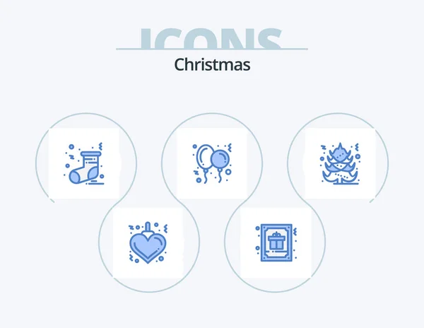 Christmas Blue Icon Pack Icon Design Xmas Christmas Christmas Toy — Vetor de Stock