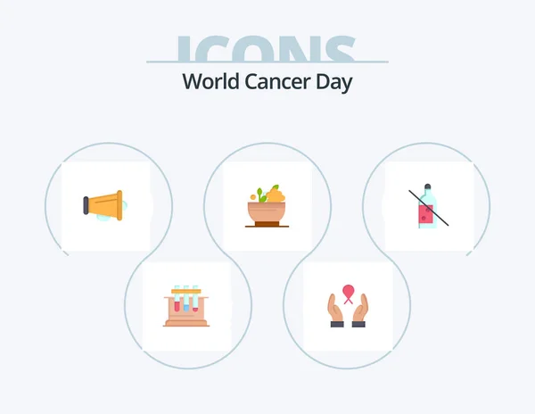 World Cancer Day Flat Icon Pack Icon Design Speaker Announce — Stock vektor