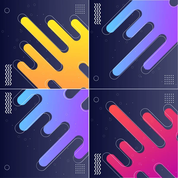 Modish Style Abstractions Color Pack Vector Illustrations — Vector de stock