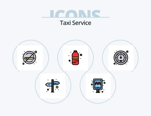 Taxi Service Line Filled Icon Pack Icon Design Driver Mobile — Vetor de Stock