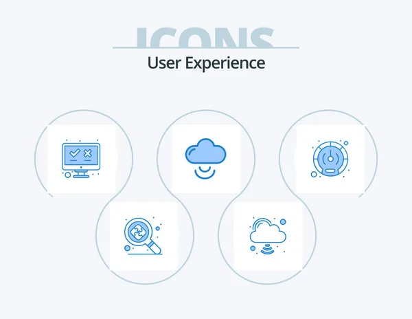 User Experience Blue Icon Pack Icon Design User Performance List — Stockový vektor