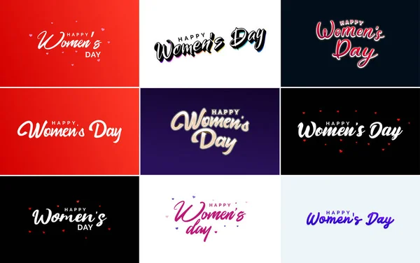 Abstract Happy Women Day Logo Love Vector Design Pink Red — Stockvector