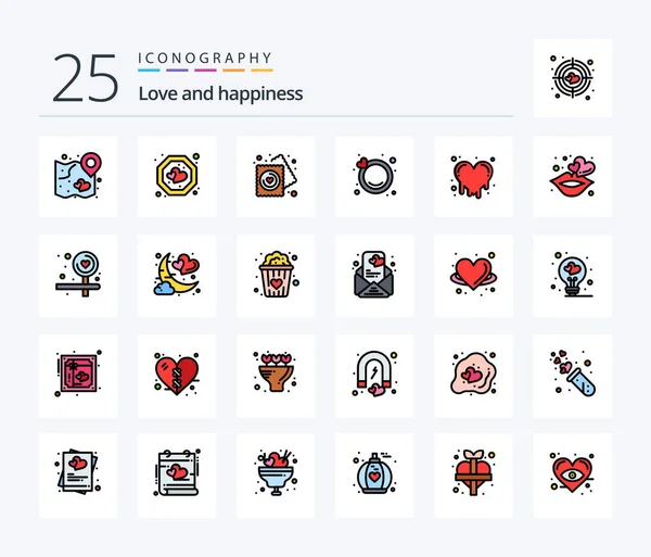 Love 25 Line Filled icon pack including crazy love. wedding. tag. ring. wedding