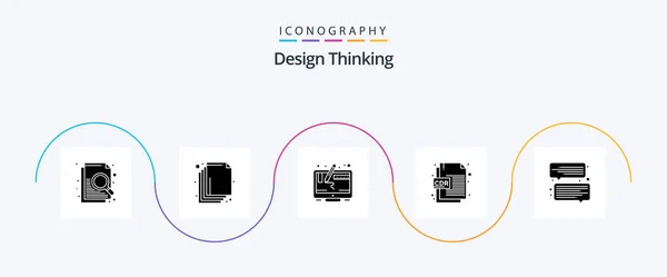 Design Thinking Glyph Icon Pack Including Communication Graphic Chat Corel — Wektor stockowy