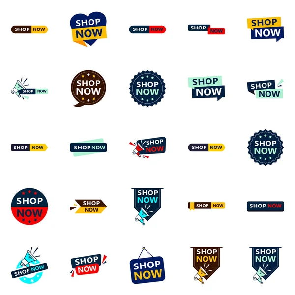 Promote Your Deals Style Our Pack Shop Now Sale Banners — Wektor stockowy