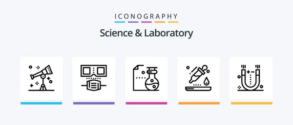 Science Line Icon Pack Including Golden Ratio Pipette Biology Dropper — Vettoriale Stock