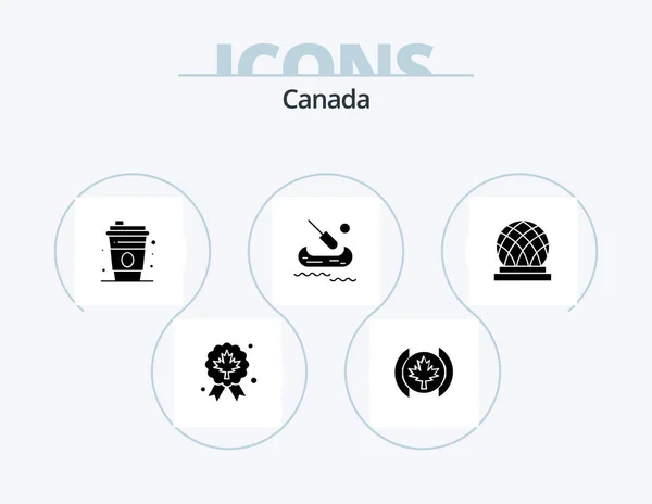 Canada Glyph Icon Pack Icon Design City Drink Canada Canada —  Vetores de Stock