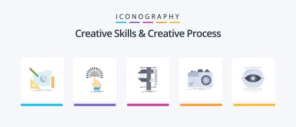 Creative Skills Creative Process Flat Icon Pack Including Capture Camera — Stock Vector
