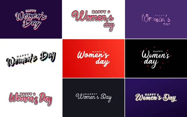International Women Day Vector Hand Written Typography Background Bold Vibrant — Vettoriale Stock