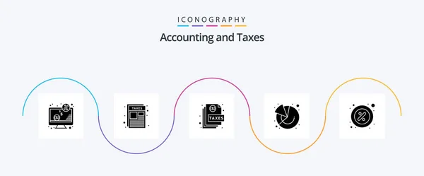 Taxes Glyph Icon Pack Including Marketing Finance Taxes Chart Page — Stok Vektör