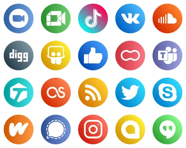 Simple Social Media Icons Slideshare Music Douyin Sound Icons High — Stock Vector