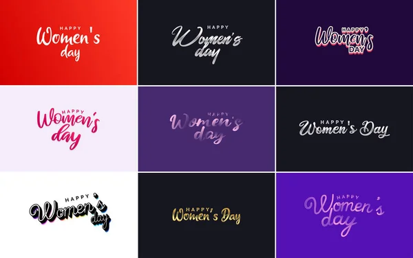 Набор Знаков Международным Женским Днем Эмблемы Элементы Векторного Дизайна Включая — стоковый вектор