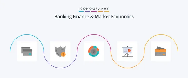 Banking Finance Market Economics Flat Icon Pack Including Finance Budget — Stockvektor