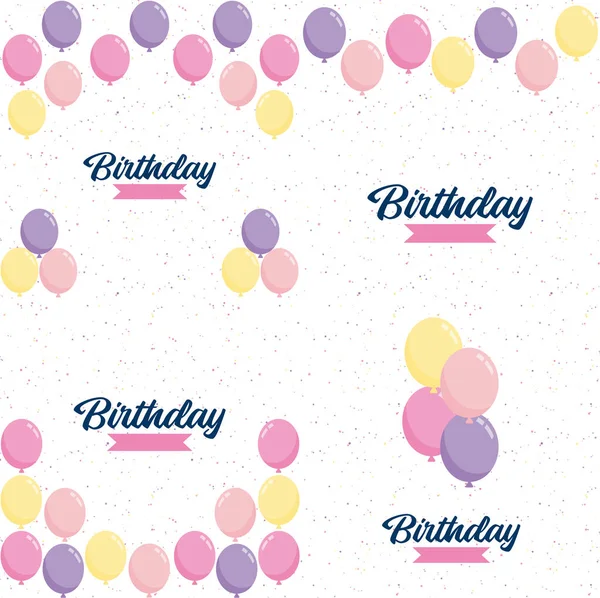 Happy Birthday Sleek Modern Font Gradient Color Scheme Confetti Effect — Stock Vector