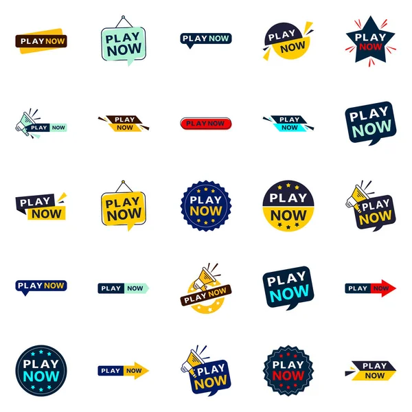 Unique Play Now Banners Help Your Business Stand Out — Vector de stock