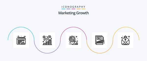 Marketing Growth Line Icon Pack Including Income Chart Marketing Growth — Stockvector