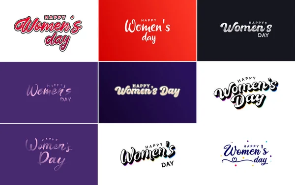 Set Cards International Women Day Logo —  Vetores de Stock