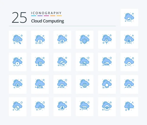 Cloud Computing Blue Color Icon Pack Including Internet Connection Download — Vetor de Stock
