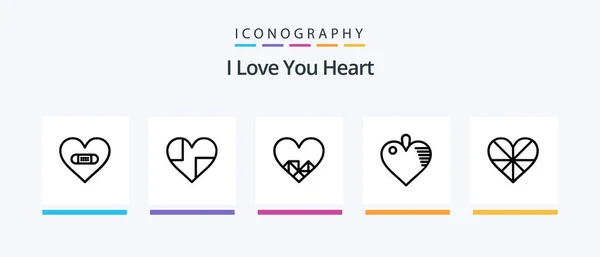 Heart Line Icon Pack Including Report Favorite Love Love Creative — Image vectorielle