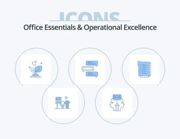 Office Essentials Operational Exellence Blue Icon Pack Icon Design Talks — Stock Vector