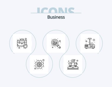 Business Line Icon Pack 5 Icon Design. banking. idea. connections. strategy. business