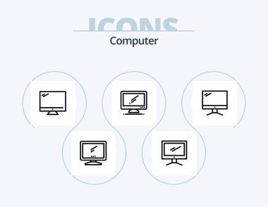 Computer Line Icon Pack 5 Icon Design. . imac.