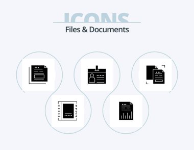 Files And Documents Glyph Icon Pack 5 Icon Design. document. badge. file. office. file