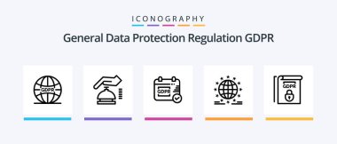 Gdpr Line 5 Icon Pack Including tick. gdpr. security. security chat. gdpr. Creative Icons Design