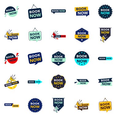 Promote Your Products or Services in Style with Our Pack of 25 Book Now Banners