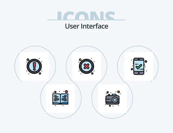 User Interface Line Filled Icon Pack Icon Design Clipboard Timer — Wektor stockowy
