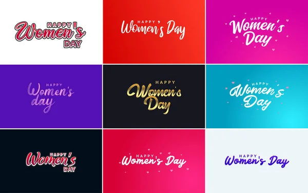 Шаблон Поздравительных Открыток Международный Женский День Цветочным Дизайном Текстовой Векторной — стоковый вектор