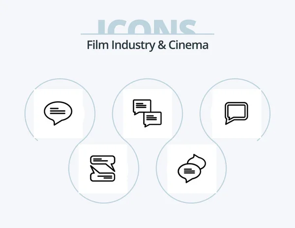 Cenima Line Icon Pack Icon Design Movie Reel Film Reel — Vector de stock