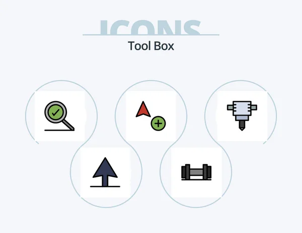 Tools Line Filled Icon Pack Icon Design Control Meter — Wektor stockowy