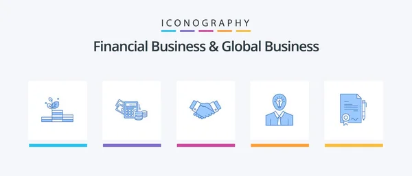 Financial Business Global Business Blue Icon Pack Including Growth Success — Image vectorielle
