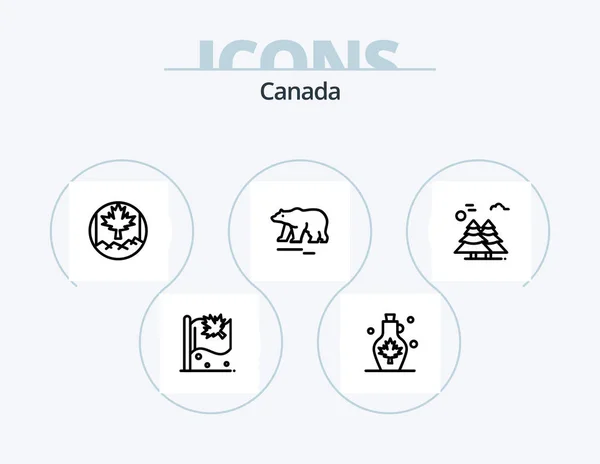 Canada Line Icon Pack Icon Design Wood Saw Fire Canada — Stock vektor