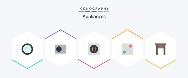 Appliances Flat Icon Pack Including Home Appliances Furniture Appliances Stove — 图库矢量图片