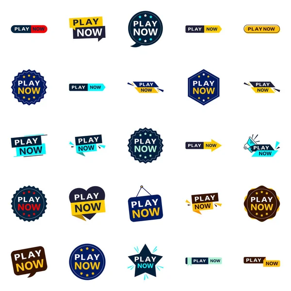 Grab Customers Attention Our Pack Play Now Banners — Vector de stock