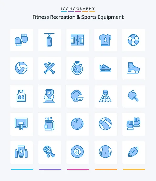 Creative Fitness Recreation Sports Equipment Blue Icon Pack Soccer Pfield — стоковый вектор