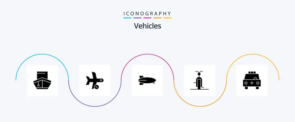 Vehicles Glyph Icon Pack Including Transportation Filled Transport Bike Transportation — 图库矢量图片