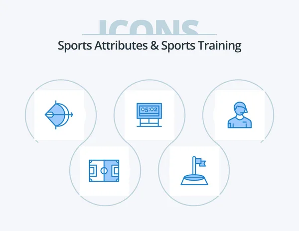 Sports Atributes Sports Training Blue Icon Pack Icon Design Scoreboard — Stock Vector